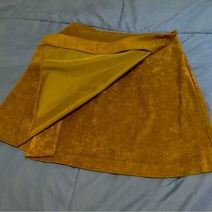 Suede feel mini wrap skirt
